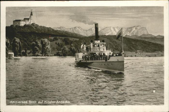 Dampfer Binnenschifffahrt Ammersee Kloster Andechs