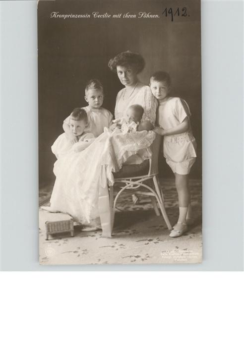 Adel Preussen Kronprinzessin Cecilie Kinder Prinzen