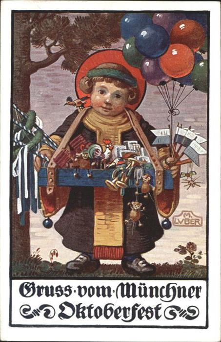 Muenchner Kindl Oktoberfest Künstler M. Luber Luftballo