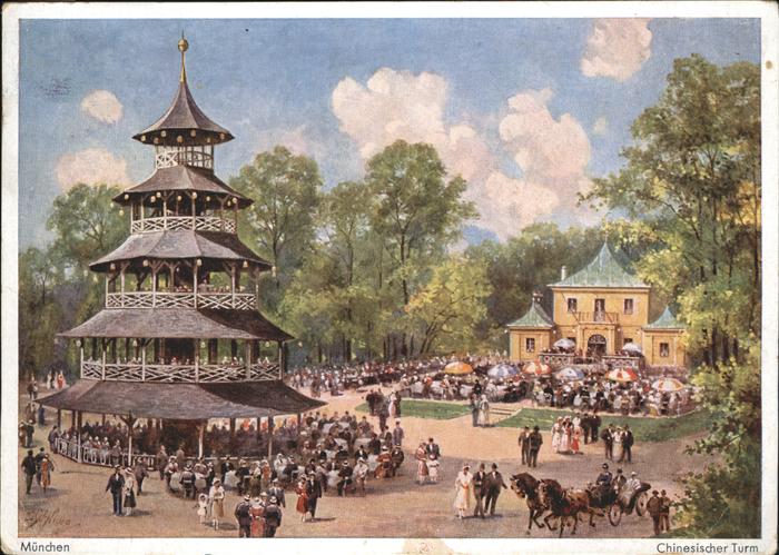Muenchen Bayern Chinesischer Turm Kutsche NZ4