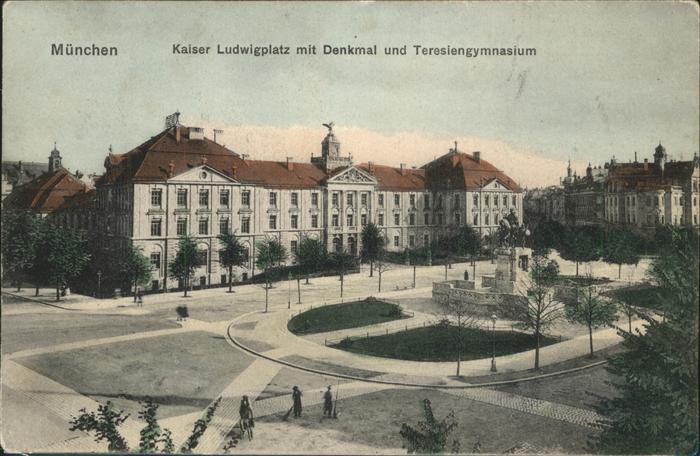 Muenchen Kaiser Ludwigplatz Denkmal Teresiengymn