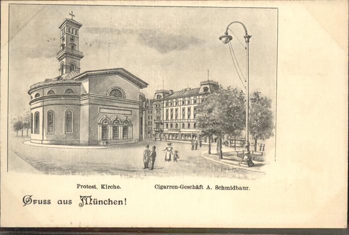 Muenchen Kirche Cigarren Geschäft Künstler A Sch
