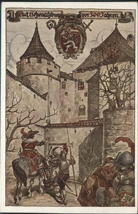 Hohensalzburg Schlosshof Glockenturm Ritter