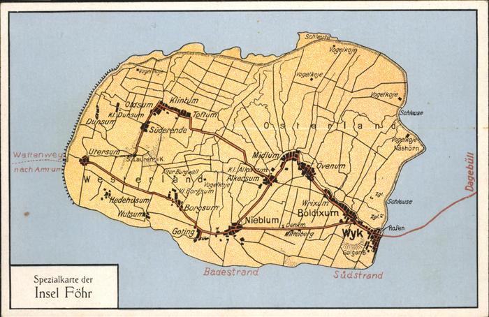 Insel Foehr Landkarte