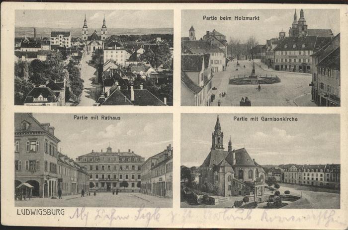 Ludwigsburg Holzmarkt Garnison Kirche  Rathaus