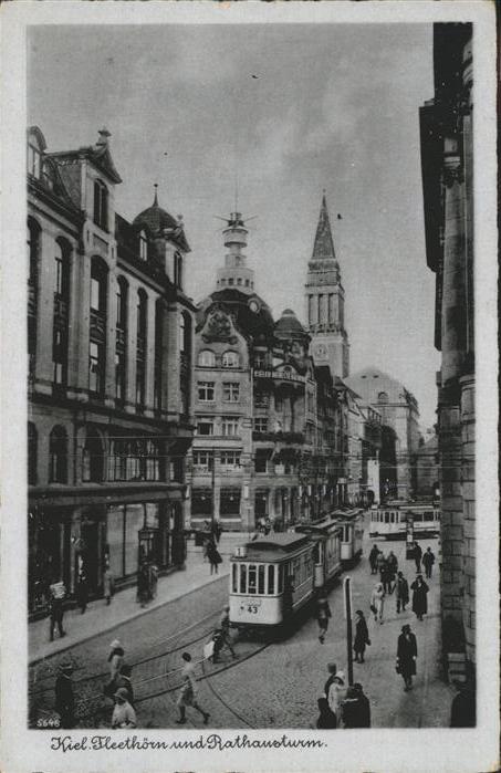 KIEL  CITY Fleethoern Rathausturm Strassenbahn