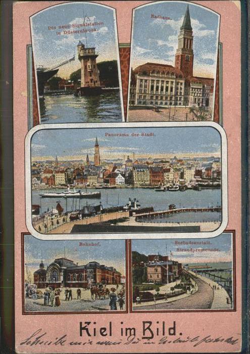 KIEL  CITY Rathaus Signalstation Schiff Bahnhof