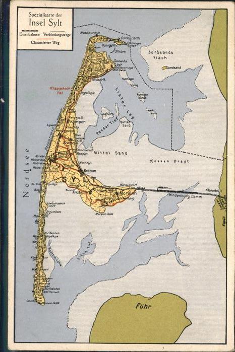 Insel Sylt Landkarte