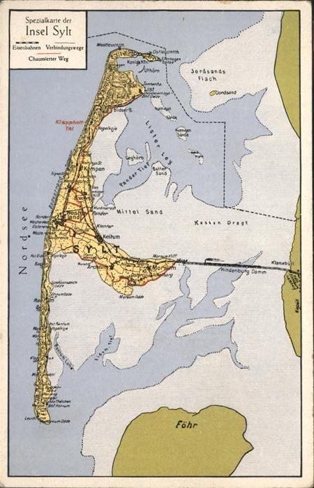 Insel Sylt Landkarte