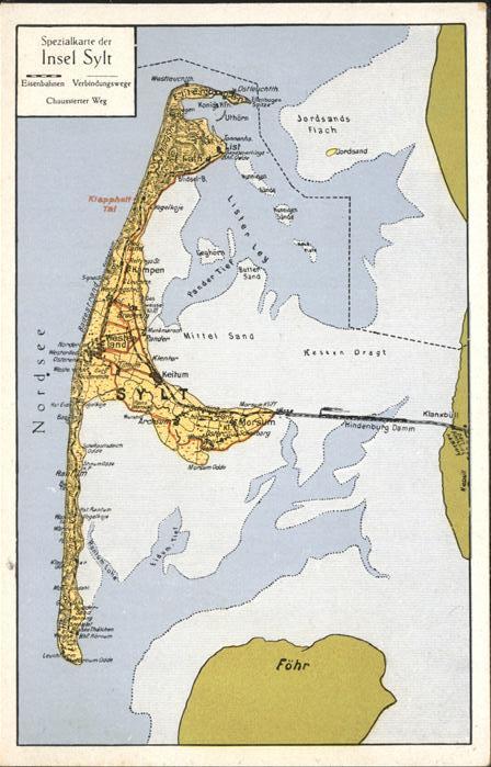 Insel Sylt Landkarte