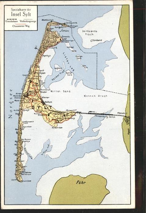 Insel Sylt Landkarte