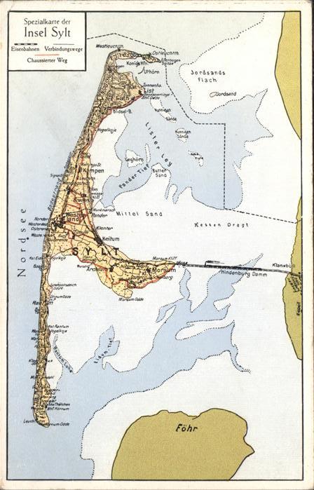 Insel Sylt Landkarte