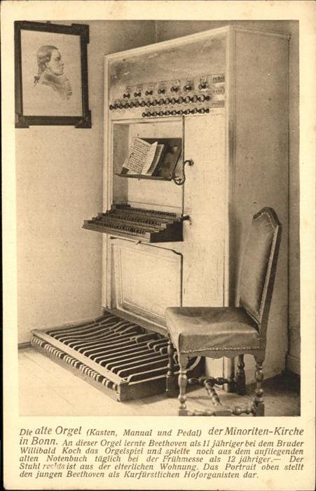 Bonn Rhein die alte Orgel Beethoven Haus Minoriten