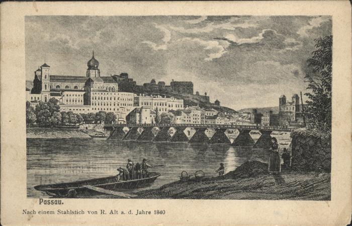 PAssAU Bayern Stahlstich R. Alt a. d. Jahre 1840