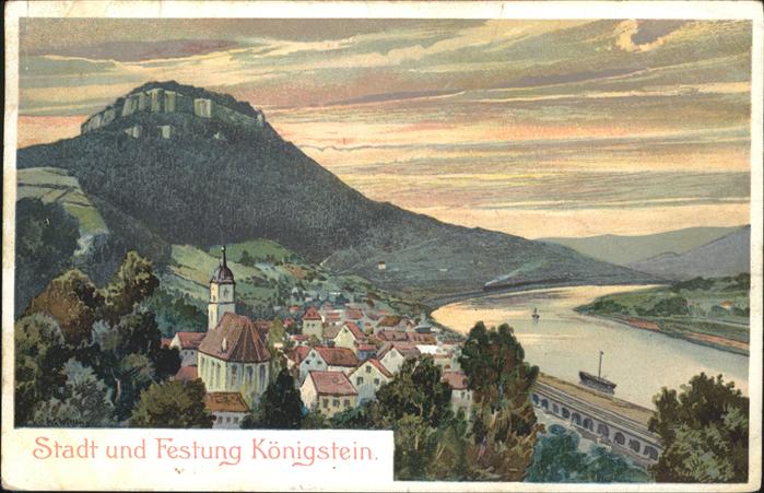Koenigstein Saechsische Schweiz Stadt Festung