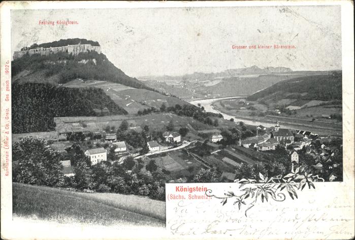 Koenigstein Saechsische Schweiz Festung Königstein Großer Bärenstein Kl