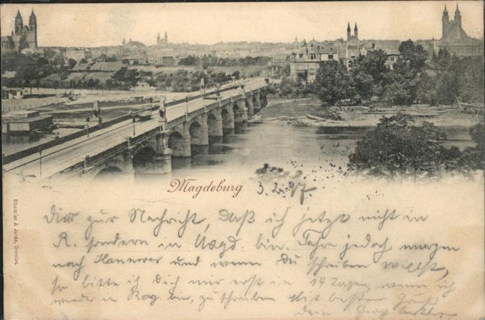 MAGDEBURG  CITY Teilansicht Elbebruecke