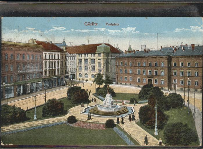 Goerlitz Sachsen Feldpost Postplatz Brunnen