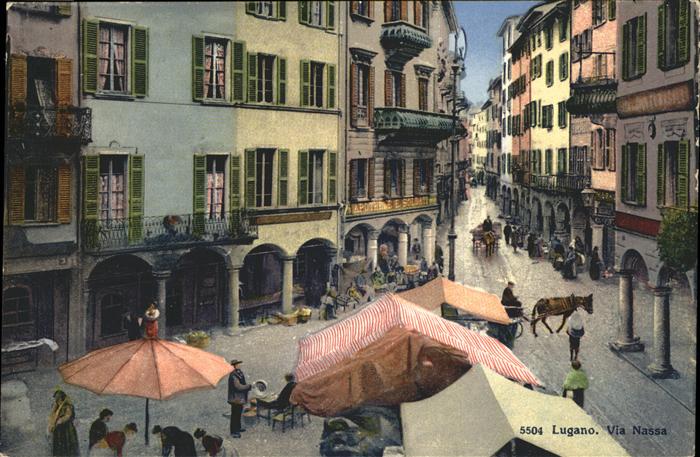 Lugano TI Via Nassa Pferd