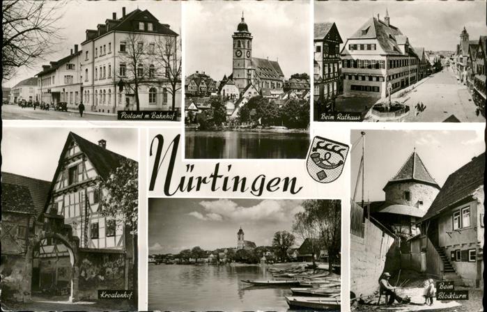 Nuertingen Stadtwappen Blockturm Rathaus