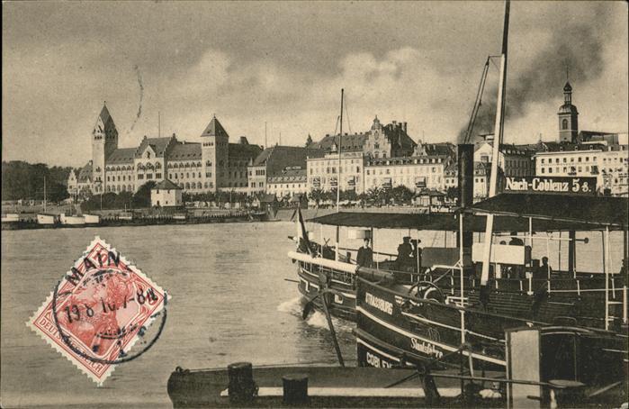 Koblenz Rhein Teilansicht Dampfer