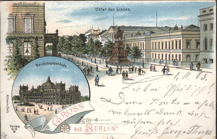 Berlin Unter den Linden Reichstagsgebäude