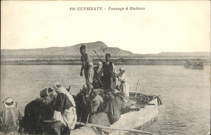 Aleppo Syria Euphrate Passage a Radeau