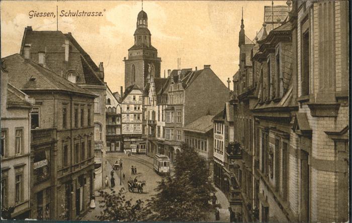 Giessen Lahn Schulstrasse Kutsche Strassenbahn
