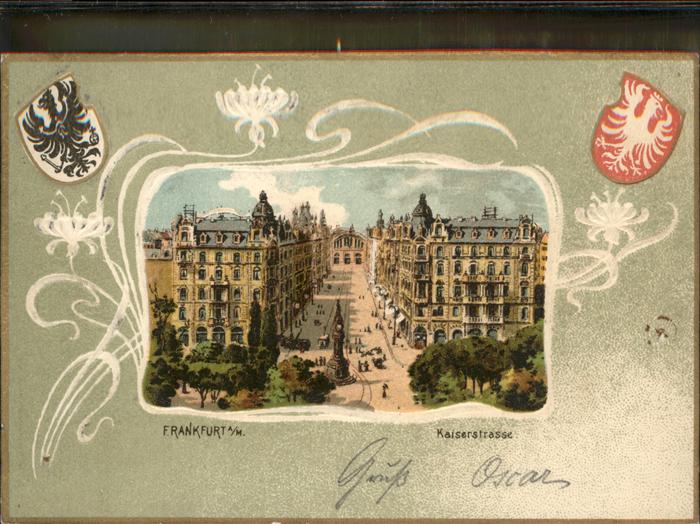 Frankfurt Main Kaiserstrasse Prägedruck