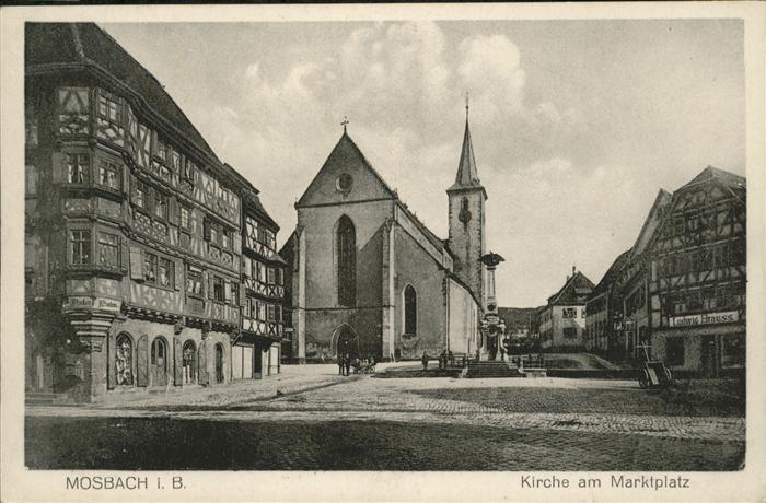 Mosbach Baden Kirche Marktplatz