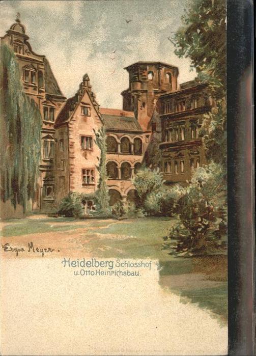 Heidelberg Neckar Schlosshof Otto Heinrichsbau Künstler E