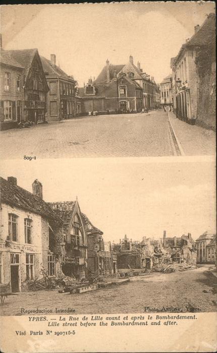 Ypern Ypres Rue de lille
avant le Bombardement
