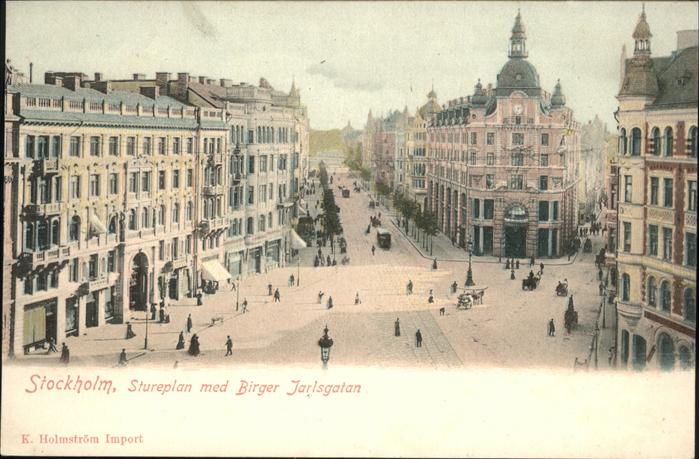 Stockholm Stureplan med Birger Jarlsgatan