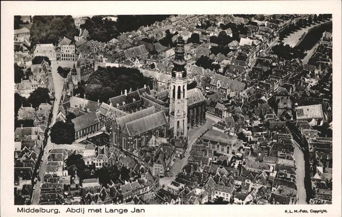 Middelburg Zeeland Adbij met Lange Jan Fliegeraufnahme