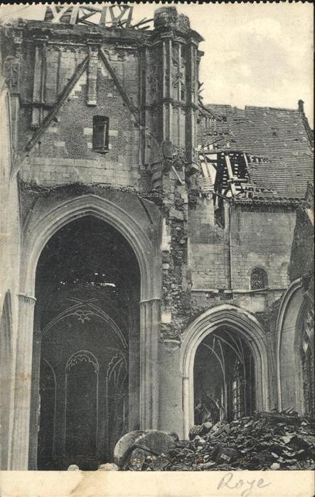 Roye Somme zerstörte Kirche
