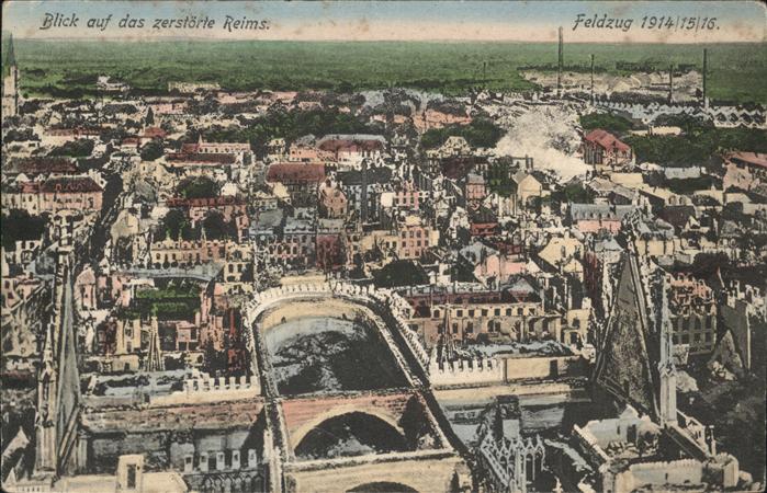 Reims Champagne Ardenne zerstörtes Reims