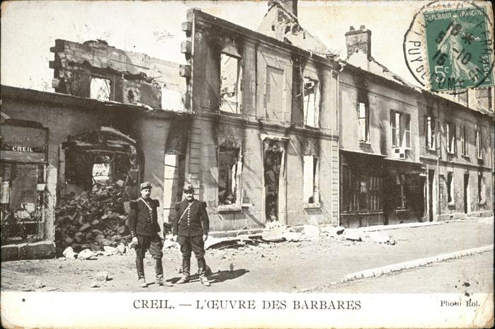 Creil Dorfstrasse bombardiert