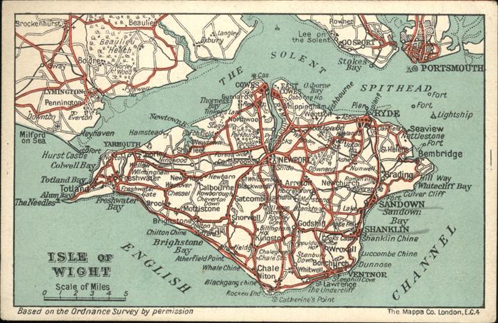 Isle of Wight UK Engl. Kanal
uebersichtskarte