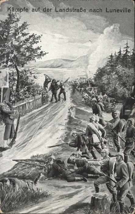 Luneville Kämpfe auf der Landstraße nach Lunevill