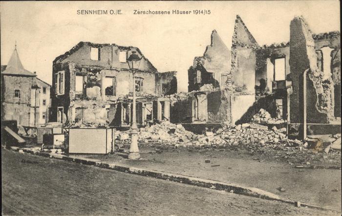 Sennheim Zerschossene Häuser 1914/15