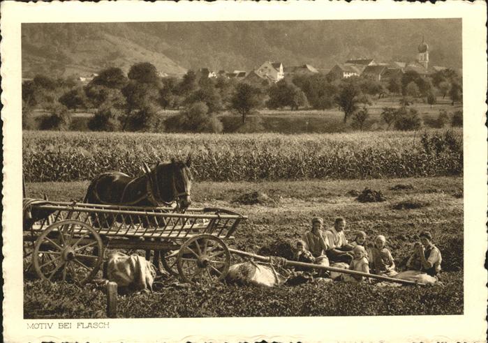 Flaesch GR Landwirtschaft Picknick mit Pferd