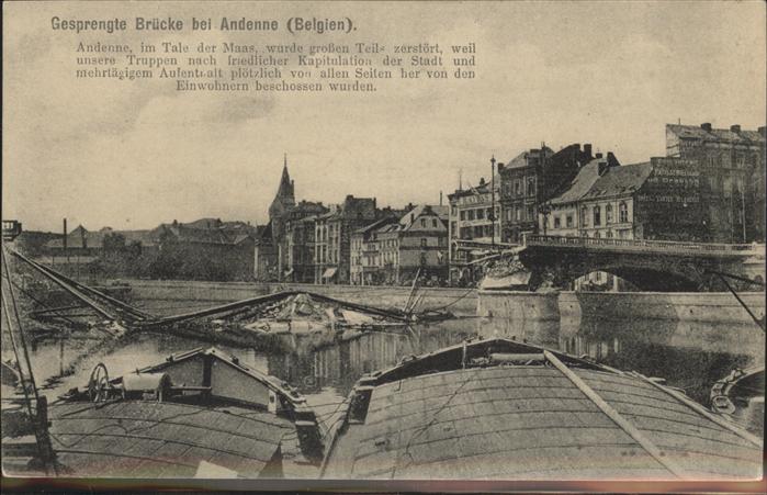 Andenne Gesprengte Brücke
Feldpostkarte