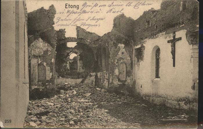 Militaria WK1 Etong Ruinen Zerstörung