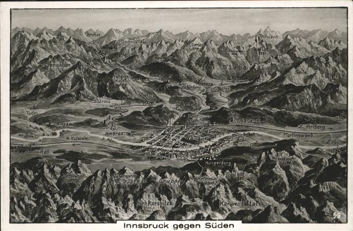 Innsbruck gegen Süden Karwendeltal