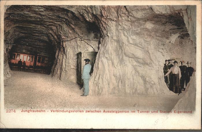 Jungfraubahn Verbindungsstollen Austeigperron, Tunnel, Eigerwand
