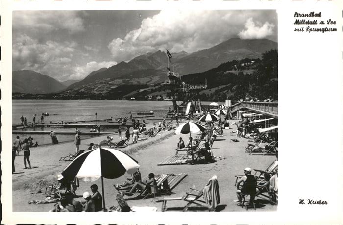 Millstatt Millstaettersee Strandbad Sprunturm
