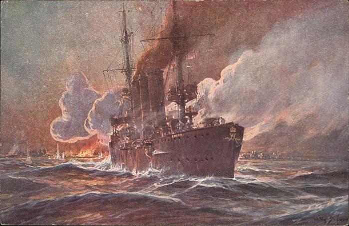 Madras Tamil Nadu Kreuzer Emden Künstler Willh Stöwer