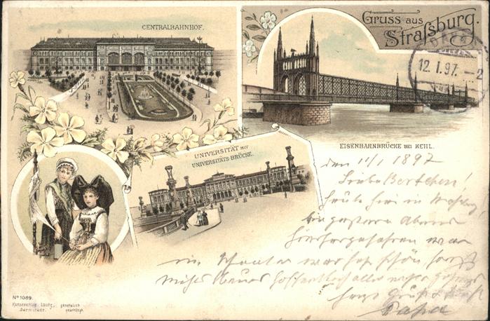 Strasbourg Alsace Eisenbahnbrücke Bahnhof Universität