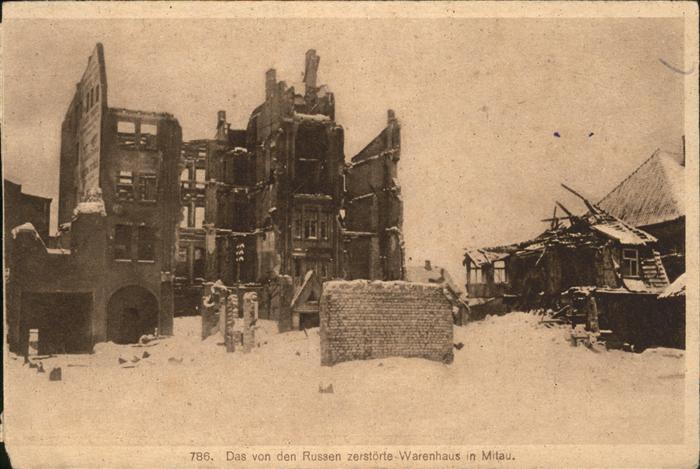 Mitau Zerstörte Warenhaus