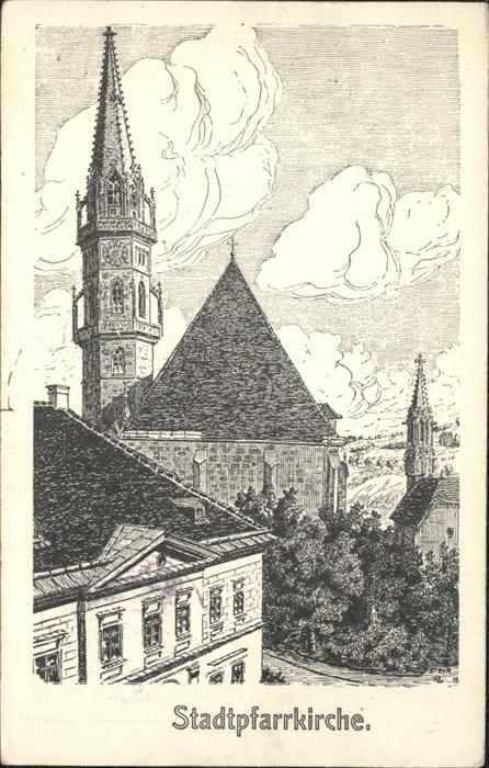Steyr Enns Oberoesterreich Stadtpfarrkirche Künstlerkarte